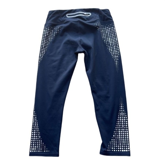 Athleta Leggings Gel Dot Sonar Athletic Capris Navy Blue eh. - Picture 4 of 15